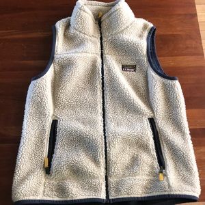 LL Bean furry vest